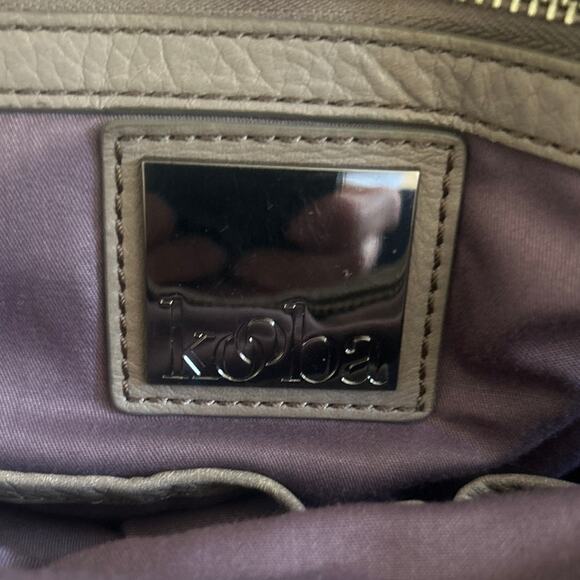 KOOBA Genuine Leather Hobo French Gray Beige Shoulder Hobo It Bag Luxury - Picture 10 of 13